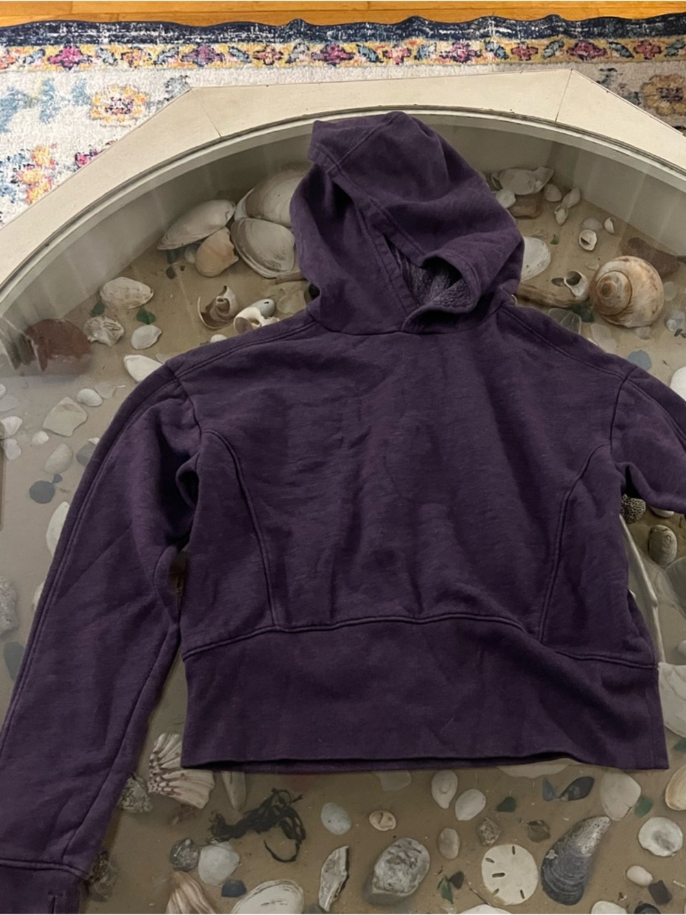 tek gear Purple Hooded Cropped Sweatshirt